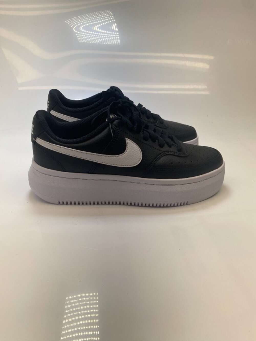 Nike Women's Court Vision Alta Black White Platform Sneaker Sz 10
